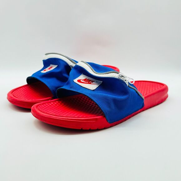 Nike Red and Blue Slip-On slides - Picture 3 of 11